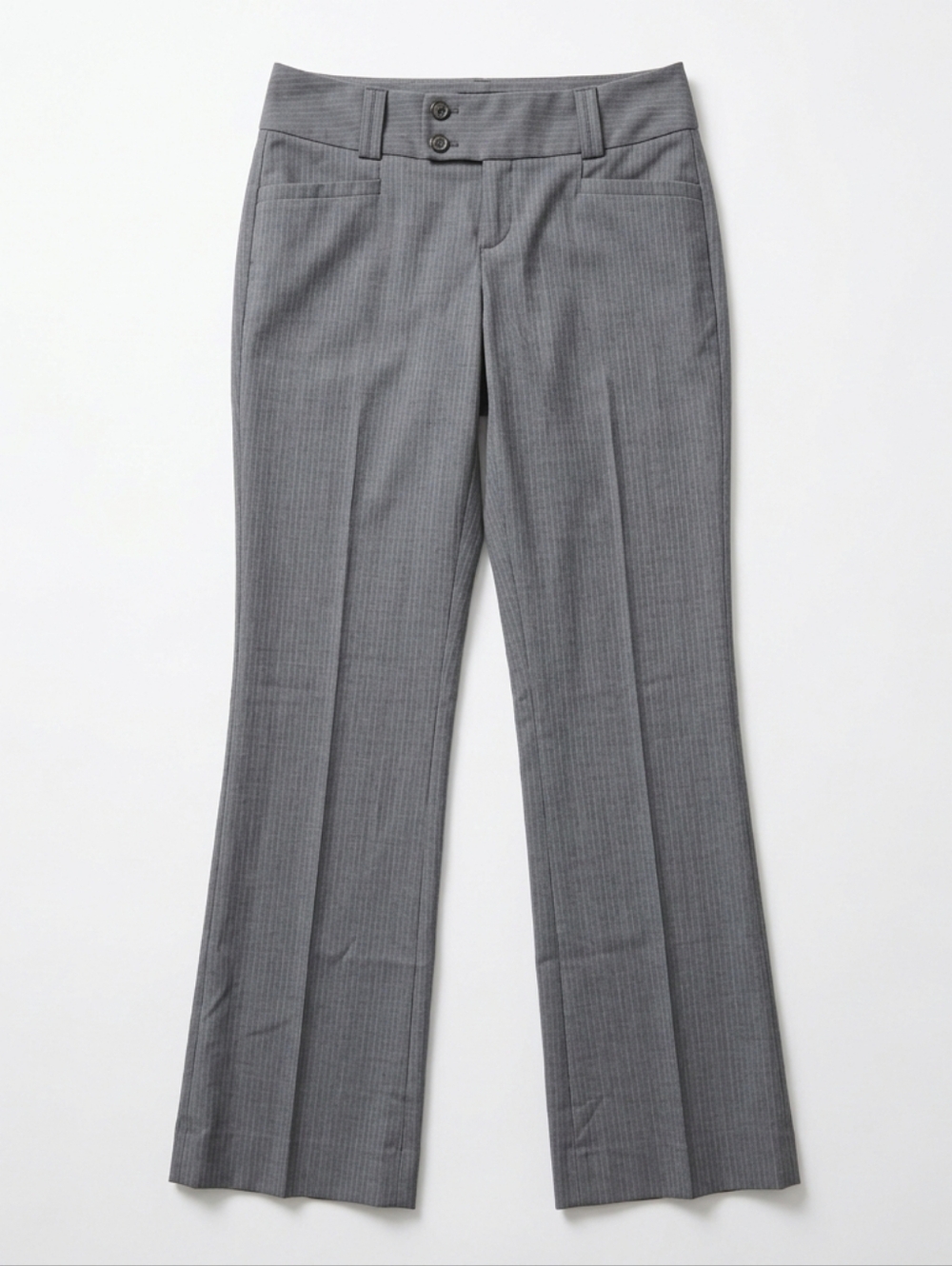 Banana Republic Sloan Fit Pants Womens 2 Petite Gray White Stretch